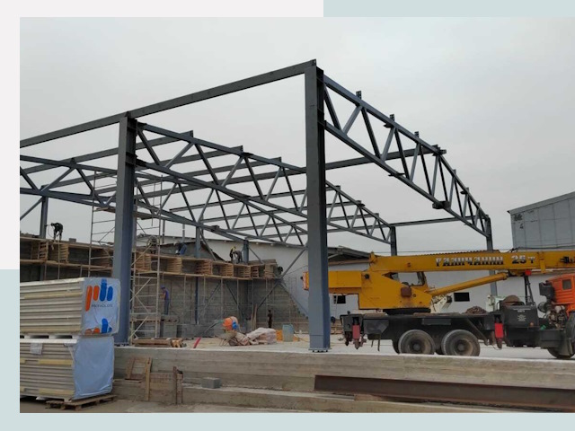 Строительство цехов в Партизанске