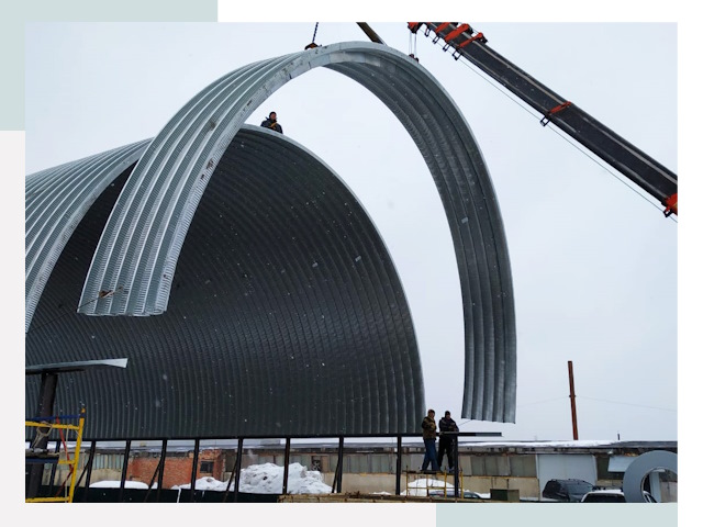 Полукруглые ангары в Партизанске